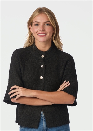 Benuta fluffy knit cardigan Dark Brown Neo Noir 